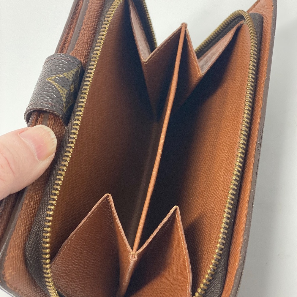 LOUIS VUITTON Logo Porte Papier Zip Bifold Wallet Monogram Brown Serial #SP0929 - Picture 6 of 12